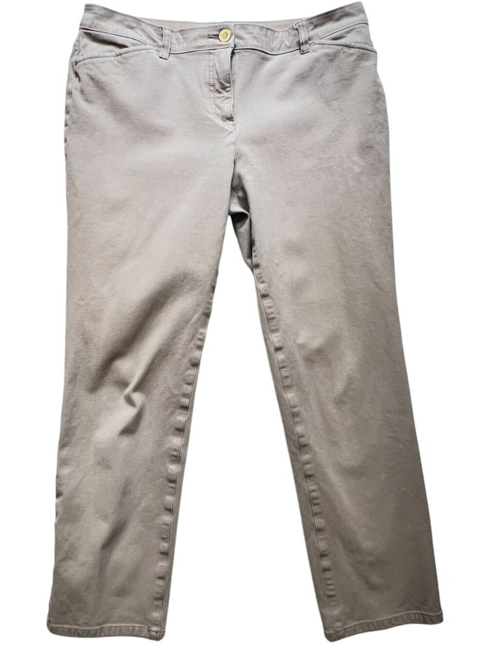 So Slimming By Chico's Women's Chino Pants Flat Front Size 2 US 12 khaki Pockets